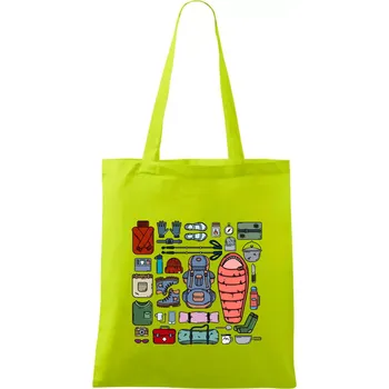 Co si sbalit na kempovani? - Taška bavlněná - 42 x 38 cm ( Limetková )