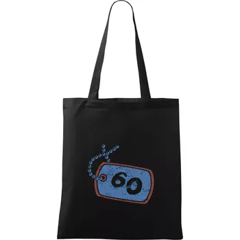 60 na krku štítek - Taška bavlněná - 42 x 38 cm ( Černá )