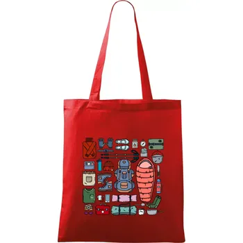 Co si sbalit na kempovani? - Taška bavlněná - 42 x 38 cm ( Červená )