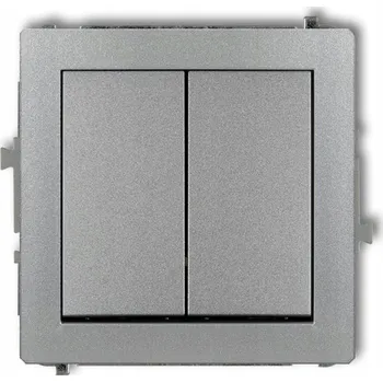 vypínač Dvojitý vypínač Klasický Karlik stříbrný 7DWP2