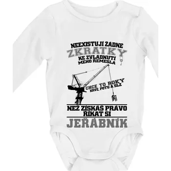 Jeřábník zkratky - Body kojenecké s dlouhým rukávem - Dlouhý r. do 3 měs ( Bílá )