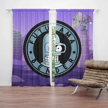 Závěs Sablio Závěs Futurama Bender Planeta s vysílači: 2ks 140x250cm