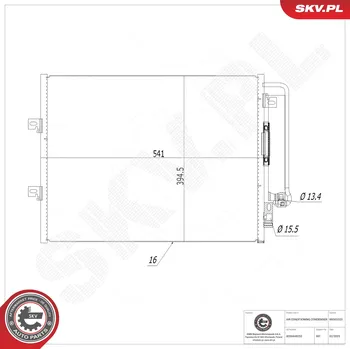 Ventilátor topení a klimatizace Kondenzátor klimatizace ESEN SKV 86SKV323