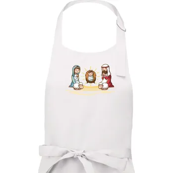 Kuchyňská zástěra Ježíšek v jesličkách - Dámská zástěra na vaření - Univerzální velikost ( Bílá )