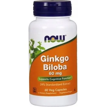 Now Foods Ginkgo Biloba 60 mg 60 kapslí