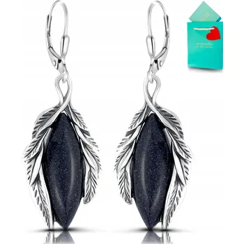 Náušnice Stříbrné náušnice noc kairu visací s černým kamenem šperky stříbro 925