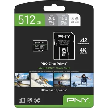 Paměťová karta PNY Paměťová karta Elite Prime 512GB microSDXC + SD adaptér