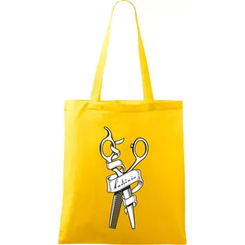 Kadeřnice nůžky a hřeben - Taška bavlněná - 42 x 38 cm ( Žlutá )