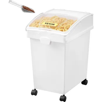 Dóza na potraviny Vevor Nádoba na přísady 20.8 L, pp, kolečka, posuvné víko, lopatka, 3 ks