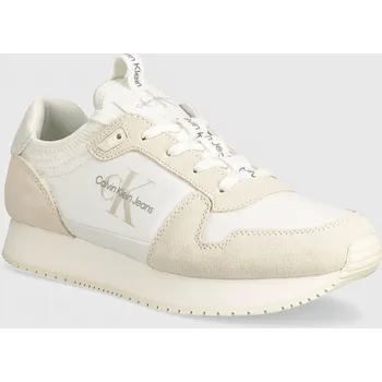 Pánská móda Tenisky Calvin Klein Jeans RUNNER SOCK LACEUP NY-LTH YM0YM00553 bílá 00X, EUR 44
