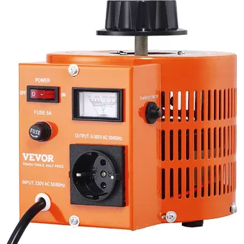 Měnič napětí Vevor Variabilní autotransformátor 1000VA 3.3 Amp 230V vstup 0–300V výstup