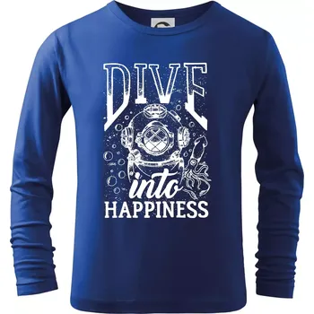 Dive into happinness - Triko dětské Long Sleeve - 158 cm/12 let ( Královská modrá )