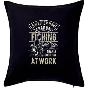 Polštář Fishing at work - Polštář 50x50 - 50x50 - Včetně výplně ( Černá )