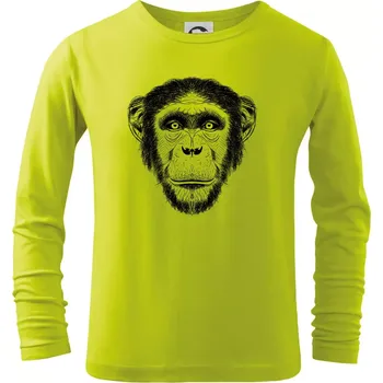 Dětská móda Opice kresba - Triko dětské Long Sleeve - 104-110cm / 3-4 roky ( Limetková )