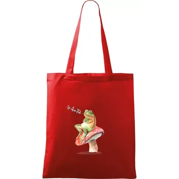 Nákupní taška To chce klid žába - Taška bavlněná - 42 x 38 cm ( Červená )