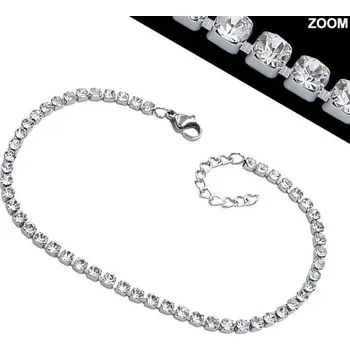 Náramek Náramek s krystaly v elegantním designu, zlatý PVD, 190 mm, 4,5 g