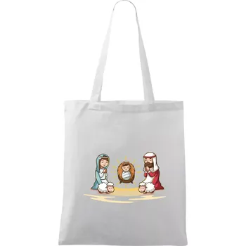 Ježíšek v jesličkách - Taška bavlněná - 42 x 38 cm ( Bílá )