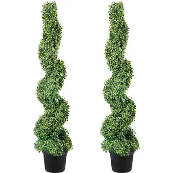 umělá květina VEVOR Umělá Rostlina 2 Umělá Bukszpan Věž Topiary Spirála 122 Cm