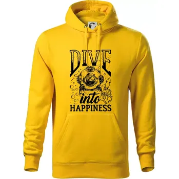 Pánská mikina Dive into happinness - Mikina pánská Cape s kapucí - 4XL ( Žlutá )