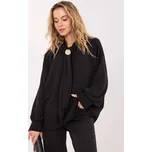 Černá halenka z viskózy s nabíranými rukávy a vázáním MI-BZ-272509.07-black Velikost: ONE SIZE