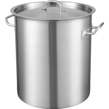 Hrnec Vevor Nerezový vývarový hrnec kapacita 39.7 L s poklicí a rukojetí