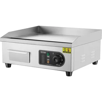 Zahrada Vevor Elektrická grilovací deska 2800W 122℉–572℉, 17.72×11.81×0.39in nerez