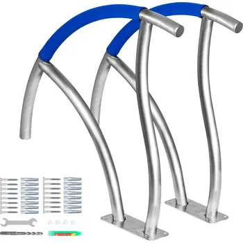 Vevor Zábradlí do bazénu 30"×30" nerez 2 ks nosnost 375 lbs s plotnou
