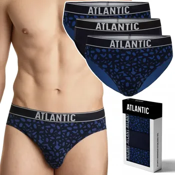 Slipy Pánské slipy BAVLNĚNÉ 3 PÁRY přiléhavé ATLANTIC 3MP-151 - XL