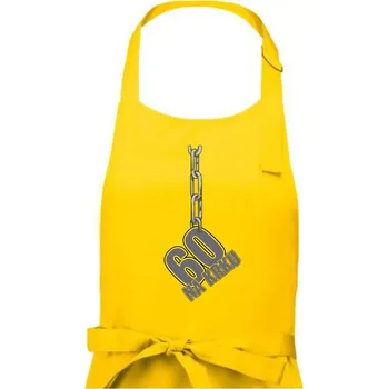 Kuchyňská zástěra 60 let na krku řetěz - Dámská zástěra na vaření - Univerzální velikost ( Žlutá )