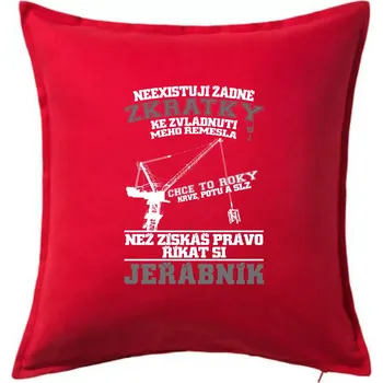 Polštář Jeřábník zkratky - Polštář 50x50 - 50x50 - Pouze potah ( Červená )