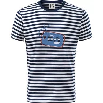 Pánská móda 60 na krku štítek - Triko na vodu - M ( Prouhovaná )