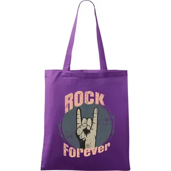Nákupní taška Rock forever ruka - Taška bavlněná - 42 x 38 cm ( Fialová )