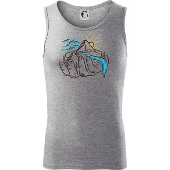 Hory jako na dlani - Tílko pánské Core - XL ( Tmavě šedý melír )