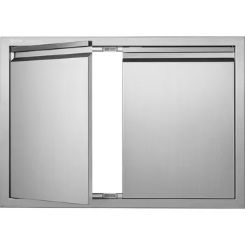 Interiérové dveře Vevor Dvojitá vnější nerezová dvířka 762×532 mm, zapuštěné rukojeti