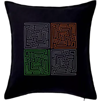 Polštář Můj svět - bludiště - Polštář 50x50 - 50x50 - Pouze potah ( Černá )