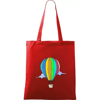 Nákupní taška Horkovzdušný balon v oblacích - Taška bavlněná - 42 x 38 cm ( Červená )