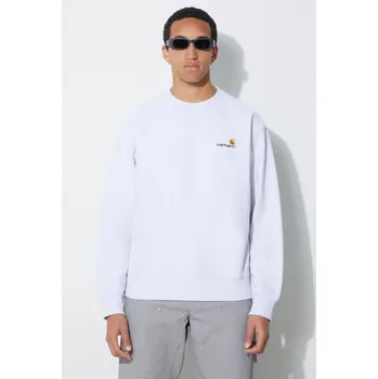 Pánská mikina Mikina Carhartt WIP pánská, šedá barva, s aplikací, XL, 09X