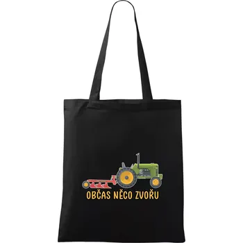 Traktor občas něco zvoře - Taška bavlněná - 42 x 38 cm ( Černá )