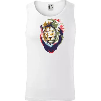 Hlava lva kreslená jednoduchá - Tílko pánské Core - S ( Bílá )