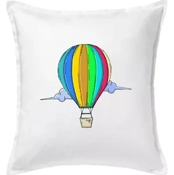 Polštář Horkovzdušný balon v oblacích - Polštář 50x50 - 50x50 - Pouze potah ( Bílá )