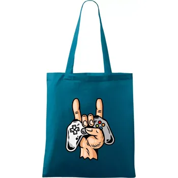 Gamer - gamepad paroháč - Taška bavlněná - 42 x 38 cm ( Petrolejová )
