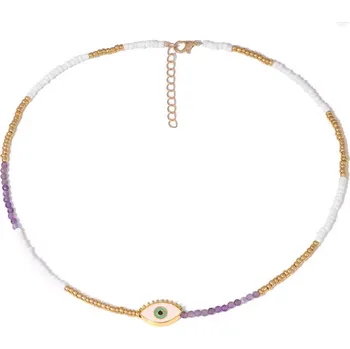 Náhrdelník Prosperk Boho nárdelník devil eye z minerálů Ametyst