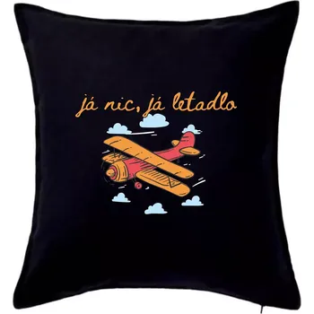 Polštář Já nic já letadlo - Polštář 50x50 - 50x50 - Pouze potah ( Černá )
