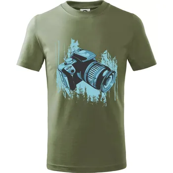 Zrcadlovka v přírodě - Tričko dětské bavlněné - 158 cm/12 let ( Khaki )