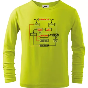 Chlapecké tričko Návod funguje to? - Triko dětské Long Sleeve - 158 cm/12 let ( Limetková )