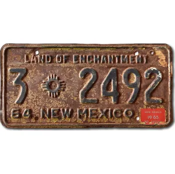 Plechová cedule Americká SPZ New Mexico 1964 Enchantment 3-2492