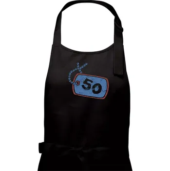 Kuchyňská zástěra 50 na krku štítek - Pánská zástěra na vaření - Univerzální velikost ( Černá )