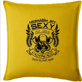 Polštář Nesnáším být sexy - potápěč - Polštář 50x50 - 50x50 - Pouze potah ( Žlutá )