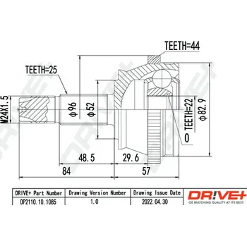 Poloosa kola Sada kloubů pro hnací hřídel Dr!ve+ DP2110.10.1085