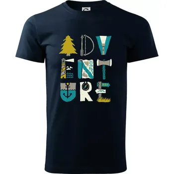 Adventure font - Triko extra velké (5-8XL) - 6XL ( Námořní modrá (velmi tmavá - téměř černá) )